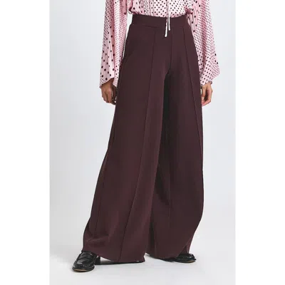 Derek Lam 10 Crosby Tempset Pleated Wide Leg Pants In Brown