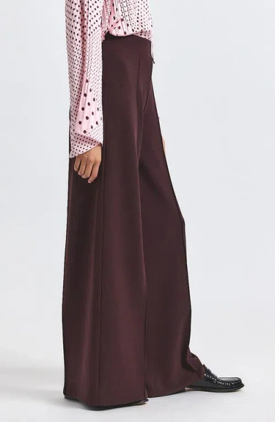 Derek Lam 10 Crosby Tempset Pleated Wide Leg Pants In Brown