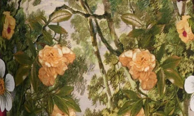 Alice And Olivia Delora Long Sleeve Crew Neck Maxi Dress Forbidden Forest In Multi