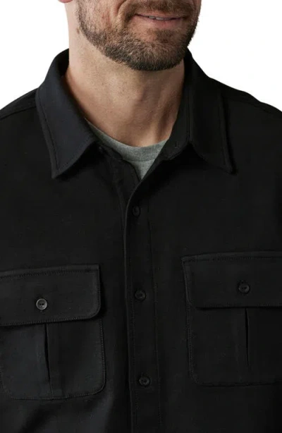 The Normal Brand Tailored Terry Shirt Jacket In Black