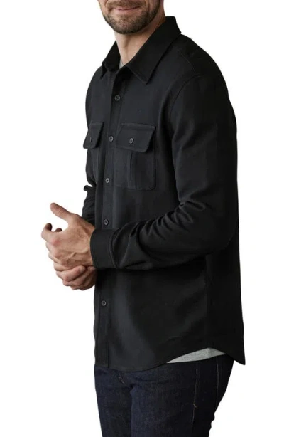 The Normal Brand Tailored Terry Shirt Jacket In Black