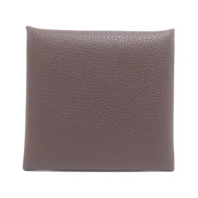 Pre-owned Hermes Bastia Mocha Coin Purse/coin Case () In Brown