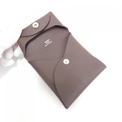 Pre-owned Hermes Bastia Mocha Coin Purse/coin Case () In Brown