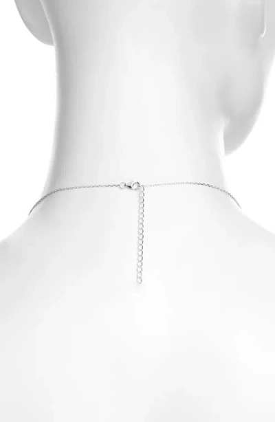 Athra Luxe Cubic Zirconia Bow Initial Pendant Necklace In Metallic