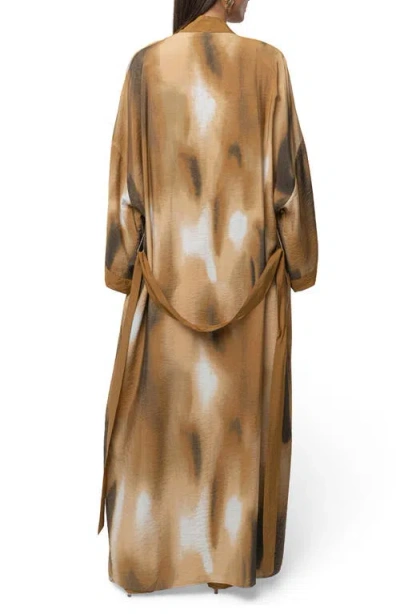 Jluxlabel Desert Oasis Abstract Print Duster In Brown