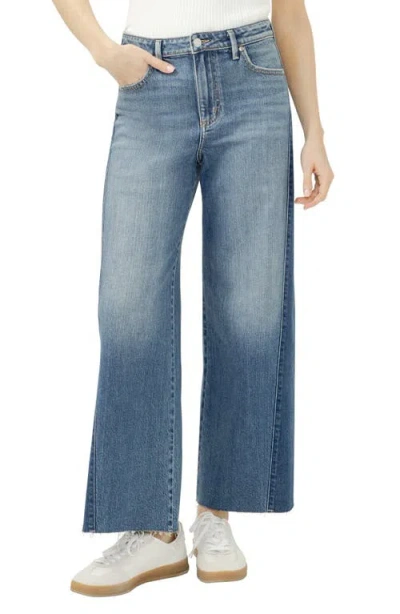 Silver Jeans Co. Women's Isbister High Rise Two-tone Wide Leg Jeans In Blue