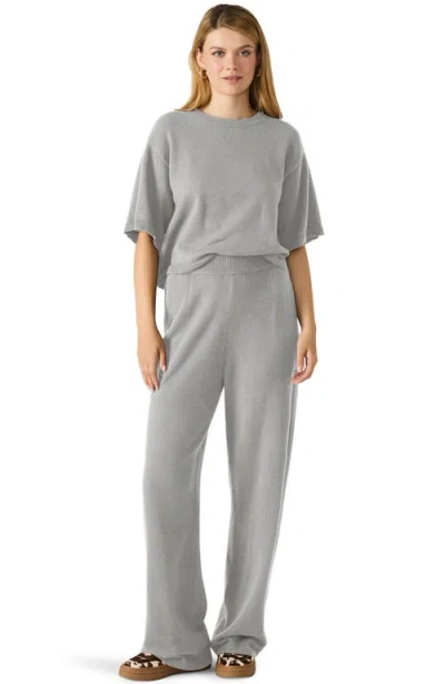 Steve Madden Kori Elbow Sleeve Crewneck Sweater In Gray