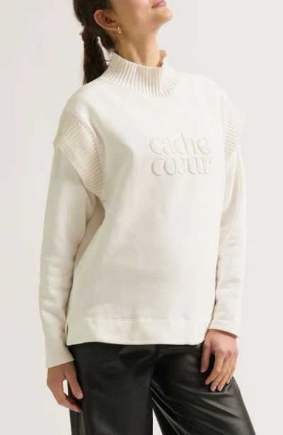 Cache Couer Harper Maternity & Nursing Sweatshirt In White