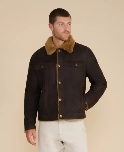 Furniq Uk Alfie Shearling Jacket In Brown