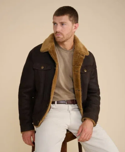 Furniq Uk Alfie Shearling Jacket In Brown