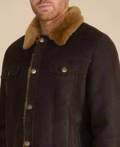 Furniq Uk Alfie Shearling Jacket In Brown