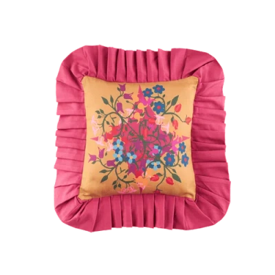 Sophie Williamson Design Ruffled Pillow Cover In Red