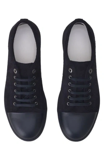 Lanvin Dbb1 Leather And Suede Sneakers In Black