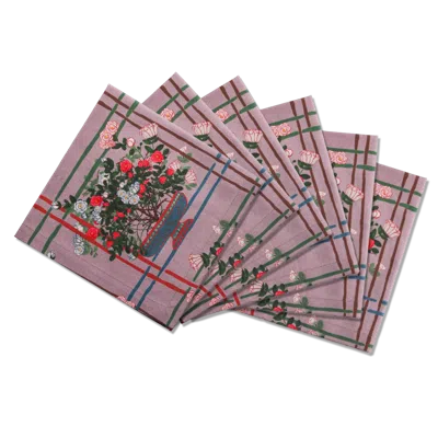 Sophie Williamson Design Napkins La Vie En Rose Offcut Version In Multi
