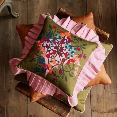Sophie Williamson Design Ruffled Pillow Cover In Multi