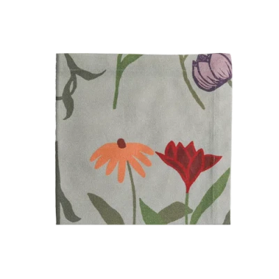 Sophie Williamson Design Set Of Six Napkins In Large Bold Flower Print On Light Grey Offcut Version In Multi