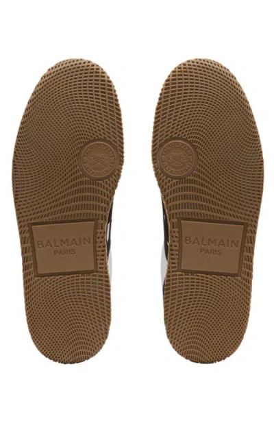 Balmain Swan Sneakers In Calfskin And Suede In Black