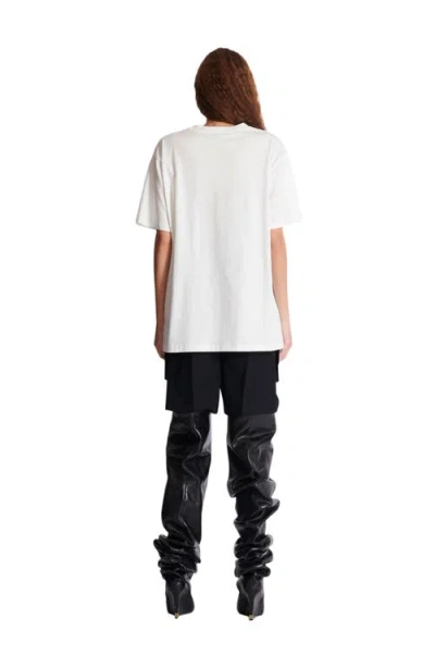 Balmain Short-sleeved T-shirt With Leopard Print In White