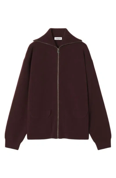 Lanvin Zip-fastening Cashmere Cardigan In Brown