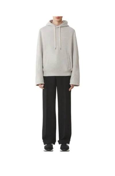 Lanvin Hooded Sweater Drawstring Front Pockets In Gray