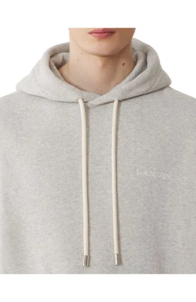 Lanvin Hooded Sweater Drawstring Front Pockets In Gray