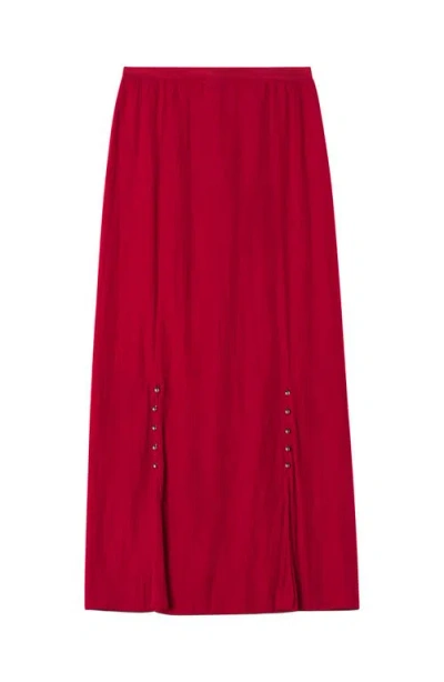 Lanvin Midi Skirt In Charmeuse In Red