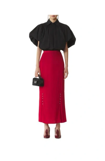 Lanvin Midi Skirt In Charmeuse In Red