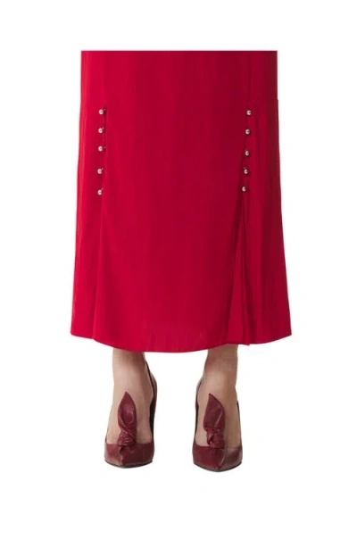 Lanvin Midi Skirt In Charmeuse In Red