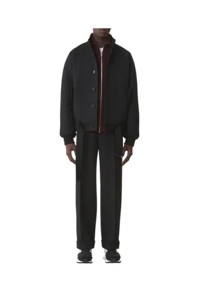 Lanvin Wool Twill Casual Jacket In Black