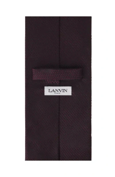 Lanvin Plain Silk Pique Tie In Brown