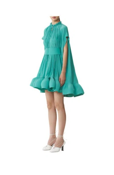 Lanvin Short Charmeuse Dress In Blue