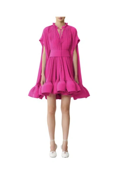 Lanvin Short Charmeuse Dress In Pink