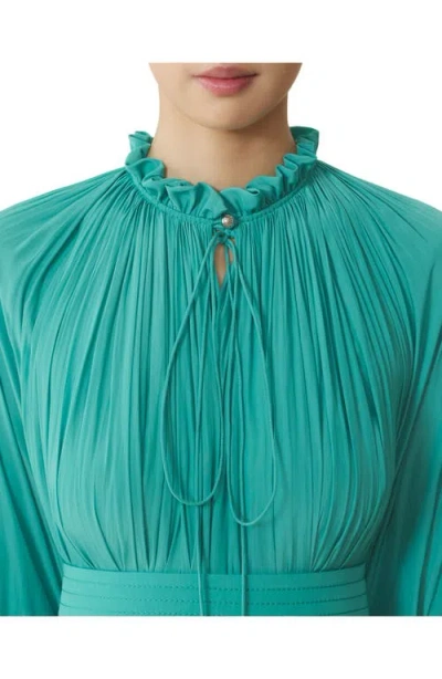 Lanvin Short Charmeuse Dress In Blue