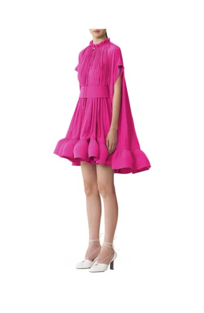 Lanvin Short Charmeuse Dress In Pink