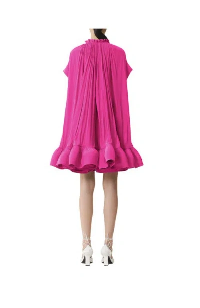 Lanvin Short Charmeuse Dress In Pink