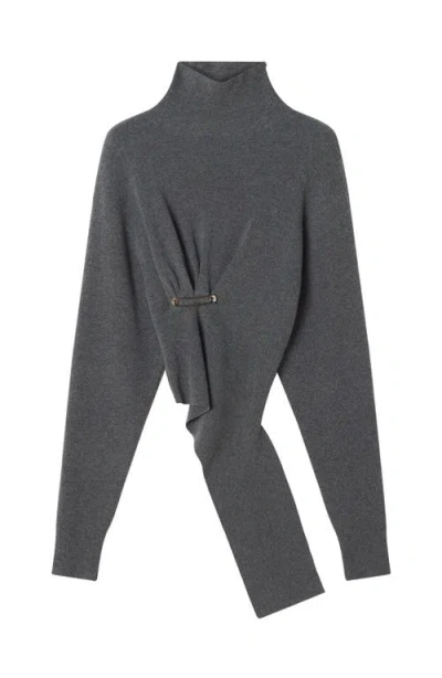Lanvin Draped Jumper In Gray