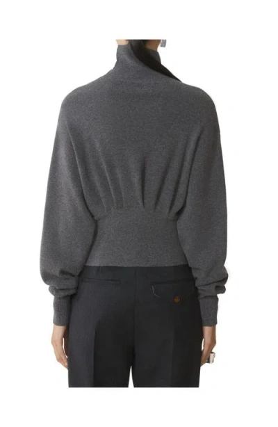 Lanvin Draped Jumper In Gray