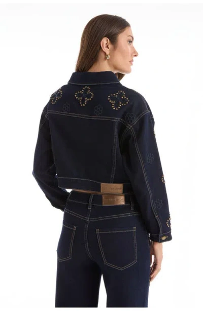 The Noli Shop Kaia Studded Jacket In Blue