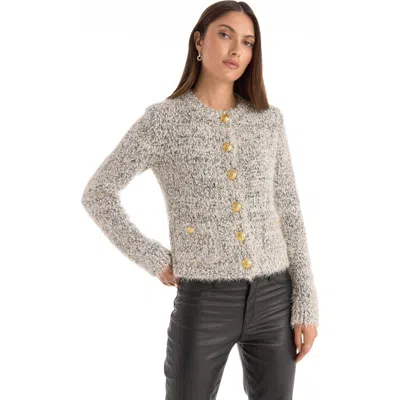 The Noli Shop Joana Knit Cardigan In Gray