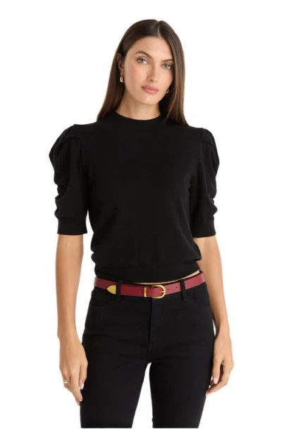 The Noli Shop Sylvie Knit Top In Black