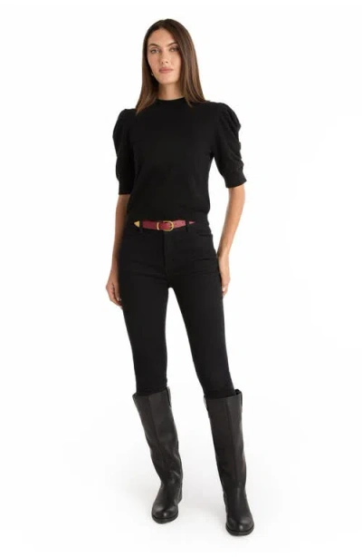 The Noli Shop Sylvie Knit Top In Black