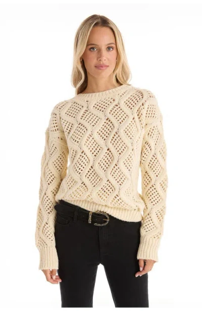 The Noli Shop Sonja Wave Sequin Sweater In Neutral