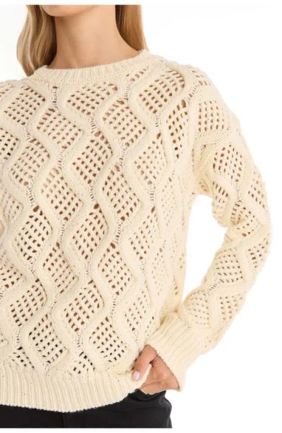 The Noli Shop Sonja Wave Sequin Sweater In Neutral