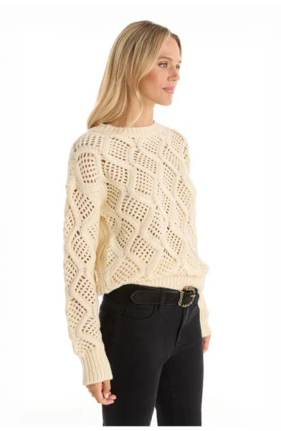 The Noli Shop Sonja Wave Sequin Sweater In Neutral