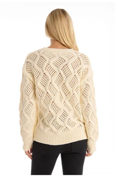 The Noli Shop Sonja Wave Sequin Sweater In Neutral