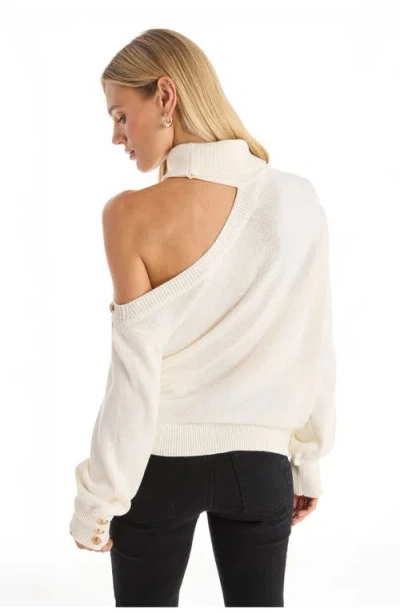 The Noli Shop Bridgette Button Sweater In White