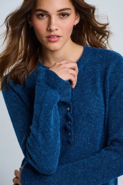 Lisa Todd The Allure Knit Henley In Blue