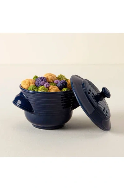 Uncommon Goods Stoneware Microwave Veggie Steamer In Blue