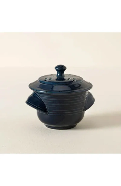 Uncommon Goods Stoneware Microwave Veggie Steamer In Blue