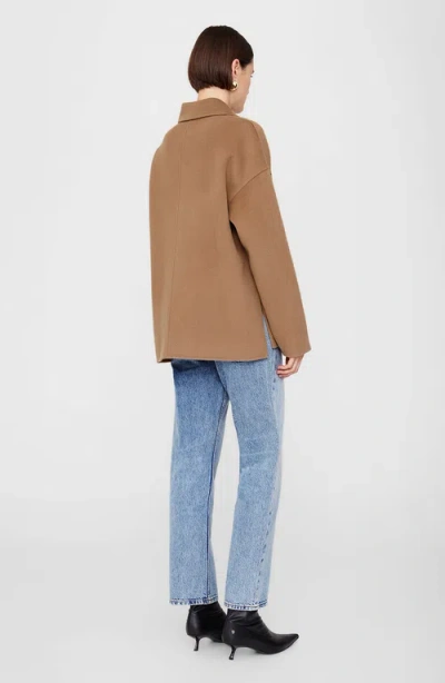 Anine Bing Luca Jacket In Camel Cashmere Blend In Brown